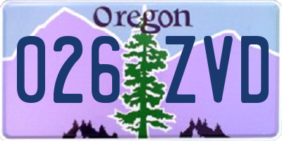 OR license plate 026ZVD