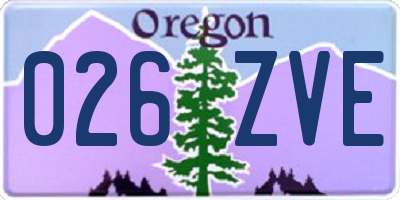 OR license plate 026ZVE