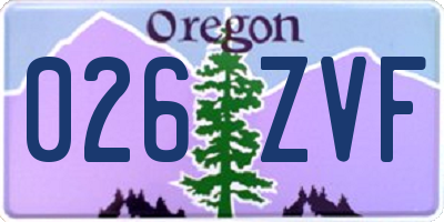 OR license plate 026ZVF