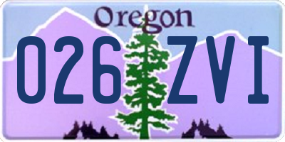 OR license plate 026ZVI