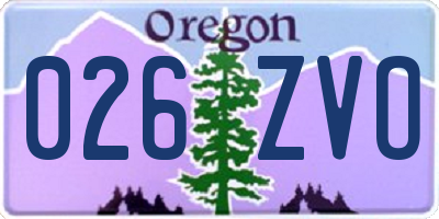 OR license plate 026ZVO
