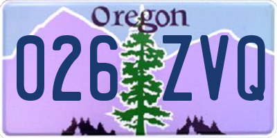 OR license plate 026ZVQ