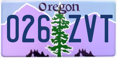 OR license plate 026ZVT