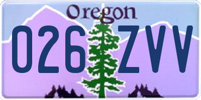 OR license plate 026ZVV