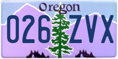 OR license plate 026ZVX