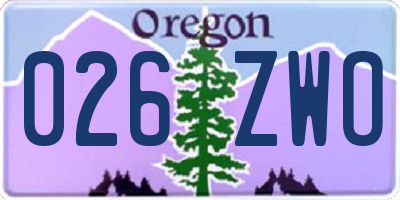 OR license plate 026ZWO