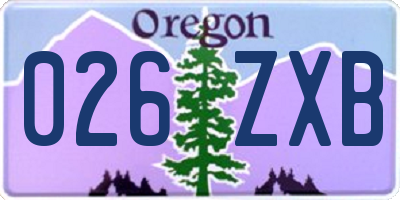 OR license plate 026ZXB