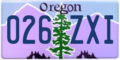 OR license plate 026ZXI
