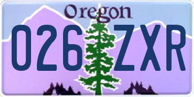 OR license plate 026ZXR