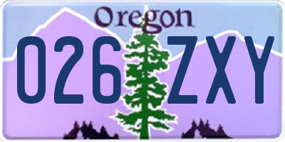 OR license plate 026ZXY