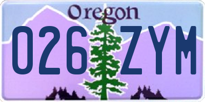 OR license plate 026ZYM