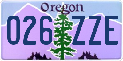 OR license plate 026ZZE