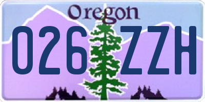 OR license plate 026ZZH