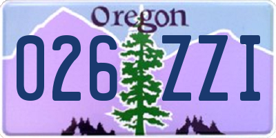 OR license plate 026ZZI