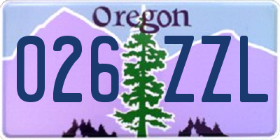 OR license plate 026ZZL
