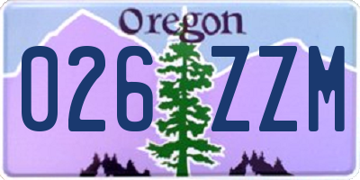 OR license plate 026ZZM