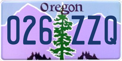 OR license plate 026ZZQ