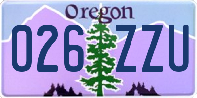 OR license plate 026ZZU