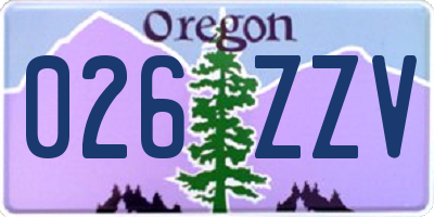 OR license plate 026ZZV