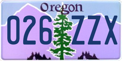 OR license plate 026ZZX