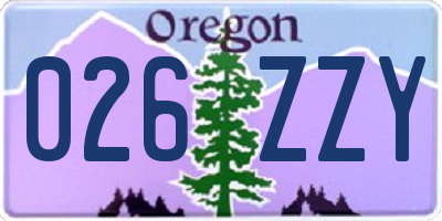 OR license plate 026ZZY