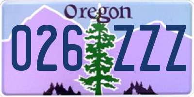 OR license plate 026ZZZ