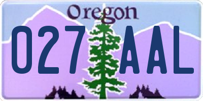OR license plate 027AAL