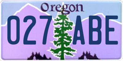 OR license plate 027ABE