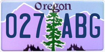 OR license plate 027ABG