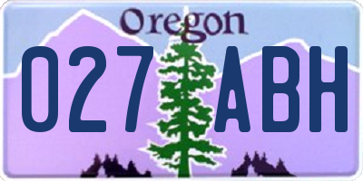 OR license plate 027ABH