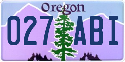 OR license plate 027ABI