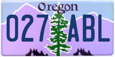 OR license plate 027ABL