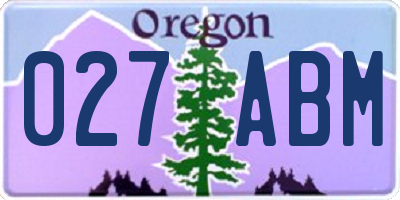 OR license plate 027ABM