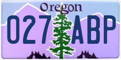 OR license plate 027ABP