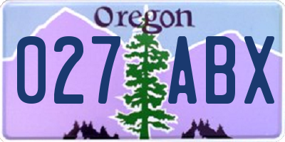 OR license plate 027ABX