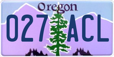 OR license plate 027ACL