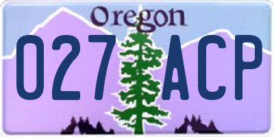 OR license plate 027ACP