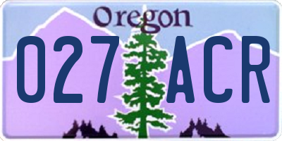 OR license plate 027ACR