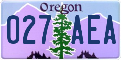 OR license plate 027AEA