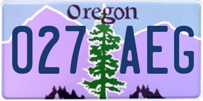 OR license plate 027AEG