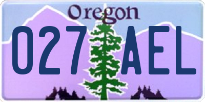 OR license plate 027AEL