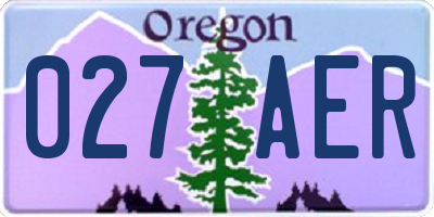OR license plate 027AER