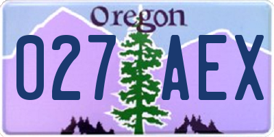 OR license plate 027AEX