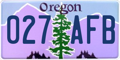 OR license plate 027AFB