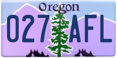 OR license plate 027AFL