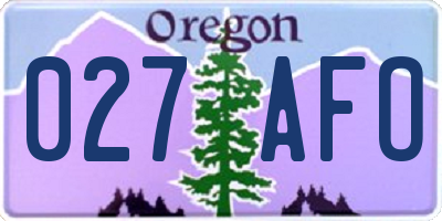OR license plate 027AFO
