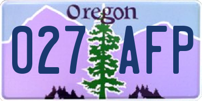 OR license plate 027AFP
