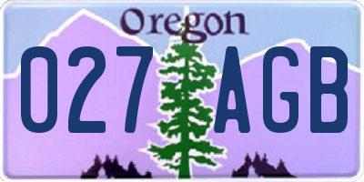 OR license plate 027AGB
