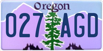 OR license plate 027AGD