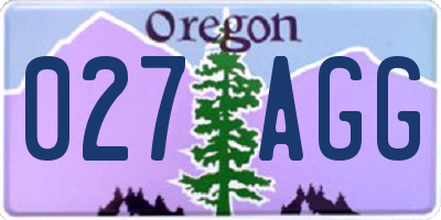 OR license plate 027AGG
